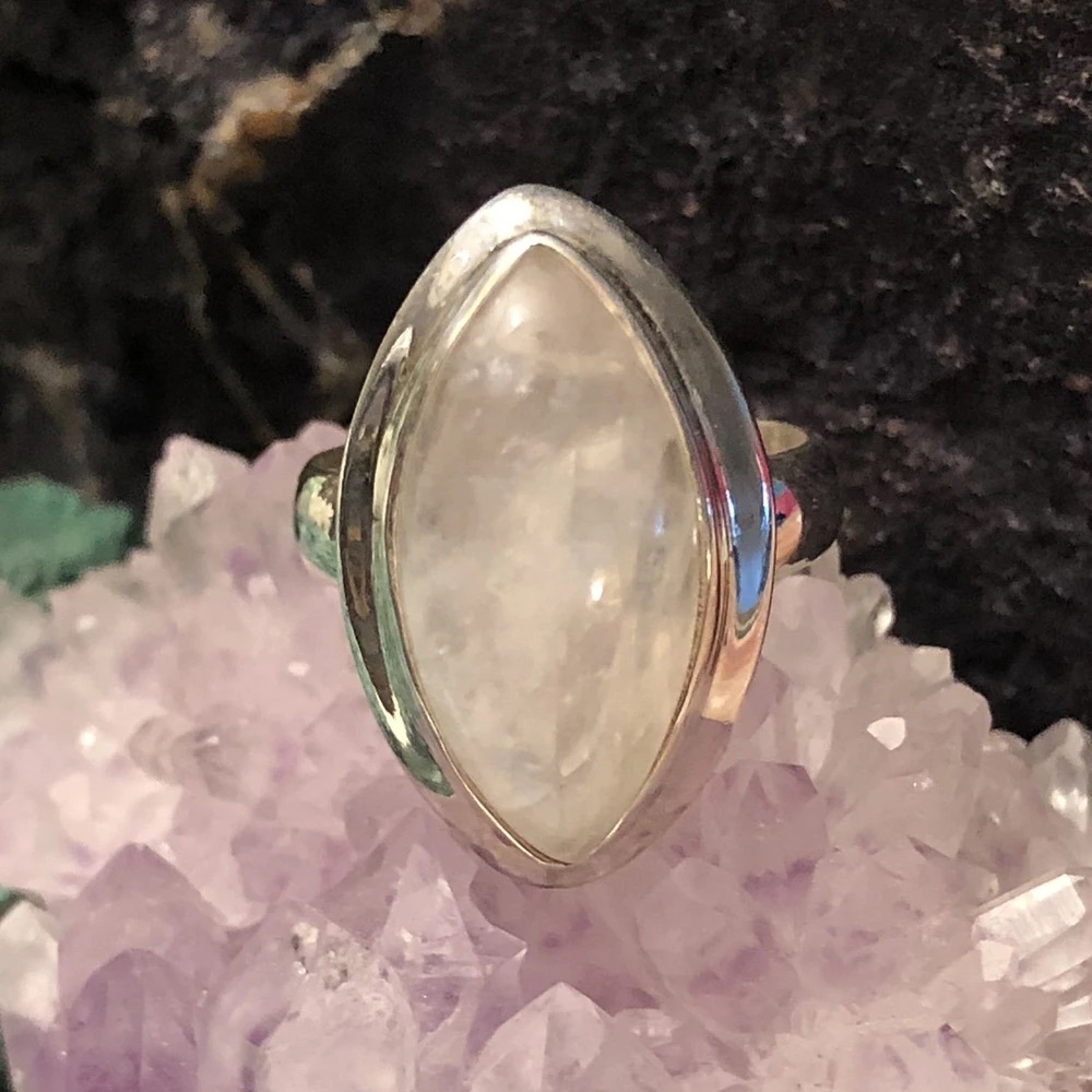 Moonstone Ring Sterling Silver - image 1